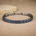Turquoise Inlay Bracelet Men Oxidized Turquoise Turquoise Link Chain
