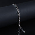 925 Silver Ruby Stone Elegant Chain Bracelet Men 5MM Curb Chain Bracelet