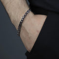 925 Silver Ruby Stone Elegant Chain Bracelet Men 5MM Curb Chain Bracelet