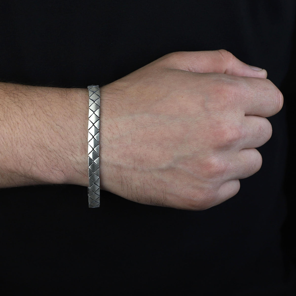 Men's 925 Sterling Silver 8MM Curb Chain Bracelet Handmade Classic Cuban Link
