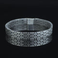 925 Sterling Silver Modern Watch Band Chain Bracelet 10MM Men's Jewelry
