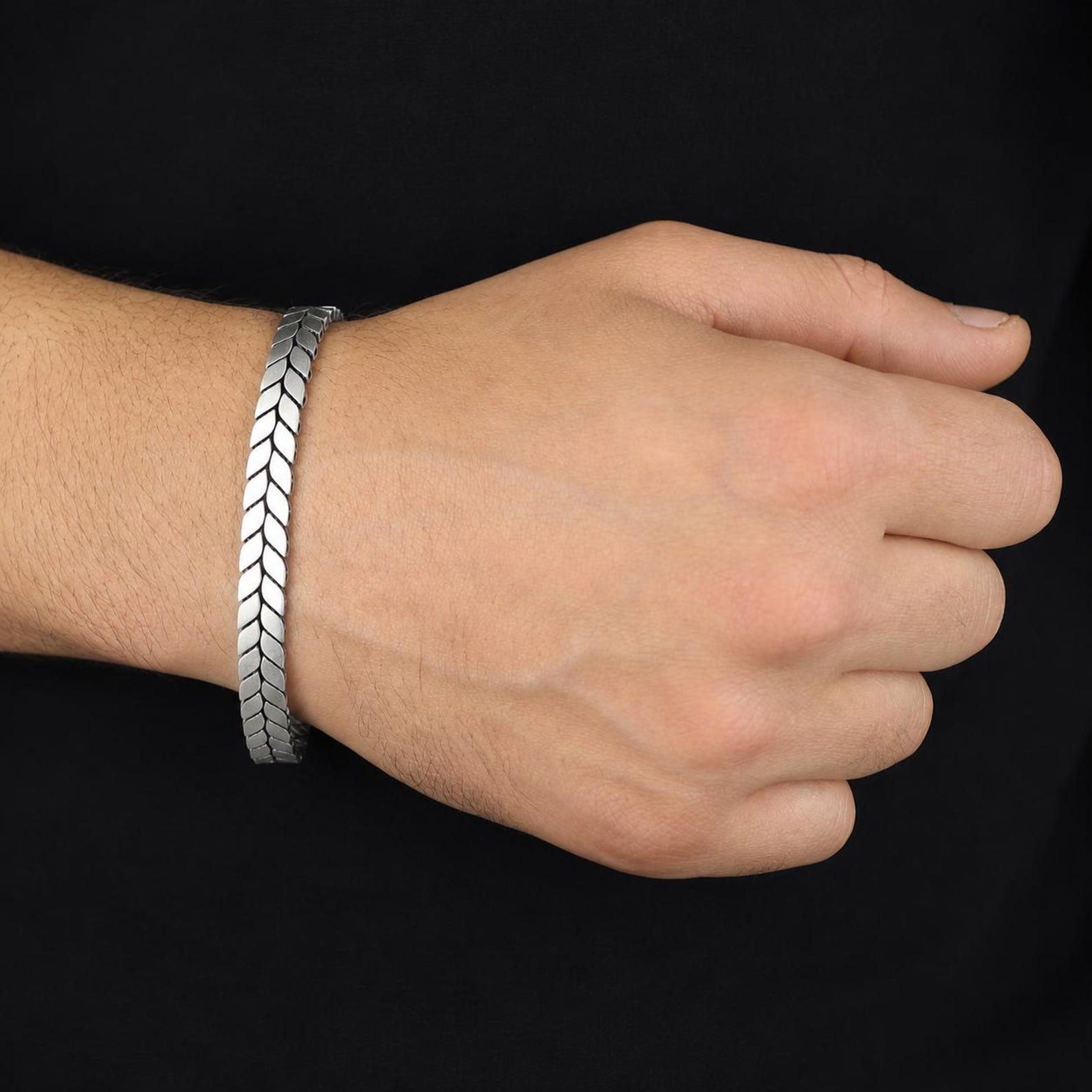 Men's 925 Sterling Silver Curb Chain Bracelet Solid Handmade Jewelry