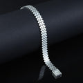 Solid 925 Sterling Silver 10MM Square Link Chain Bracelet Men's Jewelry