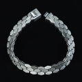 925 Sterling Silver Honeycomb Chain Bracelet for Men Handmade Luxury Jewelry