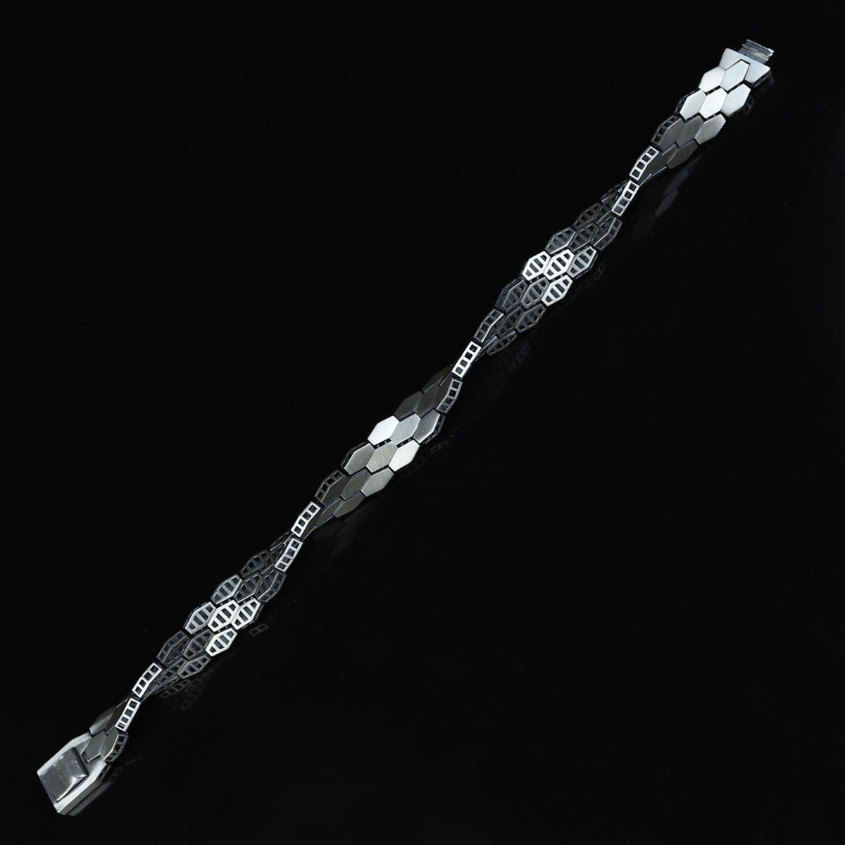 925 Sterling Silver Honeycomb Chain Bracelet for Men Handmade Luxury Jewelry