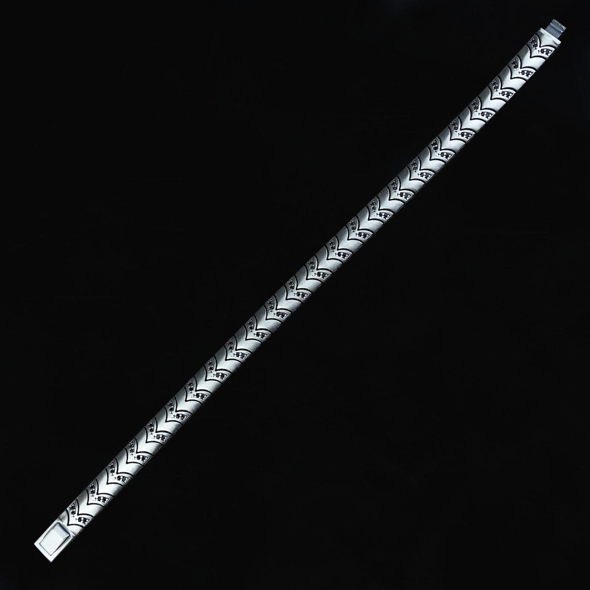 Men's 925 Sterling Silver 8MM Black Diamond Link Chain Bracelet