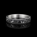 925 Silver Hand Engraved Band Ring, Unisex Wedding Band, Men Engraved Band