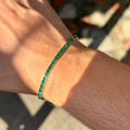 925 Silver Square Emerald Tennis Unisex Emerald Diamond Bracelet