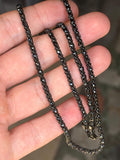 925 Sterling Silver Black Onyx Bead Chain Necklace for Men
