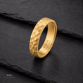 18K Gold Hammered Wedding Band, Unisex Unique Solid Wedding Band