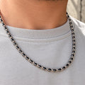 925 Sterling Silver Black Onyx Chain Necklace for Men