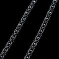 925 Sterling Silver Black Onyx Bead Chain Necklace for Men