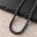 925 Sterling Silver Black Onyx Bead Chain Necklace for Men