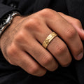 18K Gold Hammered Wedding Band, Unisex Unique Solid Wedding Band