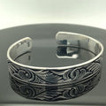925 Sterling Silver Heavy Handmade Engraved Cuff Bracelet