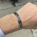 925 Sterling Silver Heavy Handmade Engraved Cuff Bracelet