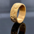 Silver Gold Plated Floral Hand Engraved Ring