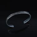 925 Sterling Silver Handmade Engraved Cuff Bracelet