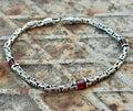 Men Handmade Ruby Stone Byzantine Chain Bracelet