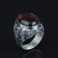 Mens Silver Natural Purple Tiger Eye Turkish Handmade Ring