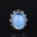 925 Sterling Silver Turkish Men Handmade Moonstone Gemstone Ring