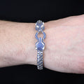 925 Silver Sapphire Gemstone Panther Head Snake Chain Bracelet