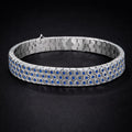 Silver Luxury Cz Sapphire Elegant Sapphire Snake Bracelet