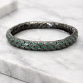 925 Sterling Silver Emerald Stone Python Snake Chain Luxury Bracelet