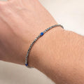 925 Silver Minimal Byzantine Sapphire Stone Bracelet