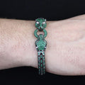 925 Silver Emerald Stone Panther Tiger Snake Panther Bracelet