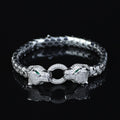 925 Silver Double Panther Head Bracelet Iced Out Snake Panther Bracelet