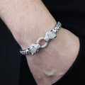 925 Silver Double Panther Head Bracelet Iced Out Snake Panther Bracelet