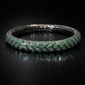 925 Sterling Silver Emerald Stone Python Snake Chain Luxury Bracelet