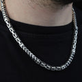 Men 925 Silver Byzantine Solid Silver 7mm King Chain Necklace