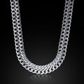 925 Sterling Silver 15MM Double Cuban Curb Chain Necklace