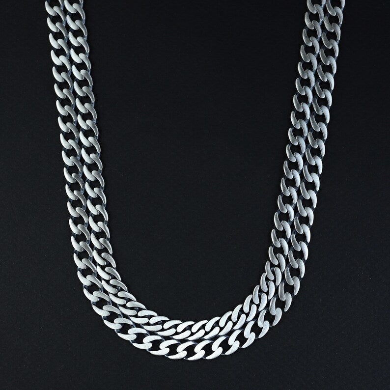 925 Sterling Silver 15MM Double Cuban Curb Chain Necklace