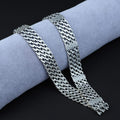 925 Sterling Silver 16mm Curb Solid Greek Key Chain Necklace