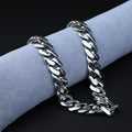 925 Solid Silver 16MM Men Cuban Solid Thick Heavy Chain Necklace