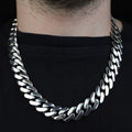 925 Solid Silver 16MM Men Cuban Solid Thick Heavy Chain Necklace