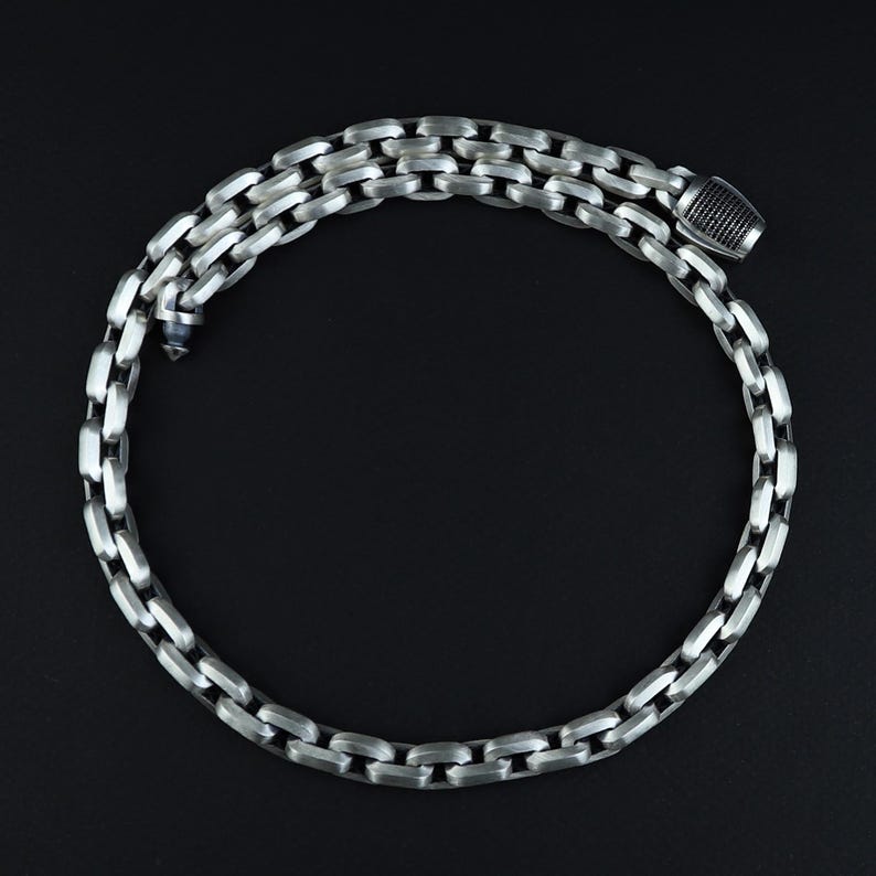 925K Sterling Silver Onyx Stone Oxidized 10mm Rope Chain Necklace