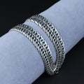 925 Solid Sterling Silver 7.5 MM Oxidized Curb Chain Necklace