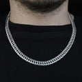 925 Silver Oxidized 9MM Curb Cuban Link Chain Necklace