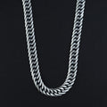 925 Silver Oxidized 9MM Curb Cuban Link Chain Necklace