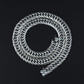 Men Silver 12MM Oxidized Heavy Solid Curb Chain Necklace