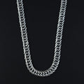 Men Silver 12MM Oxidized Heavy Solid Curb Chain Necklace