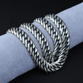 Solid Silver 15MM Men Cuban Solid Thick Curb Chain Necklace
