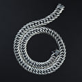 Solid Silver 15MM Men Cuban Solid Thick Curb Chain Necklace