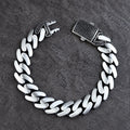 925 Silver Black Onyx Curb Chain 10MM Chain Link Bracelet