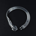 925 Sterling Silver 10MM Onyx Lion Chain Bracelet