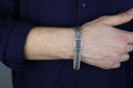925 Sterling Silver 10MM Chain Black Diamond Men Chain Bracelet
